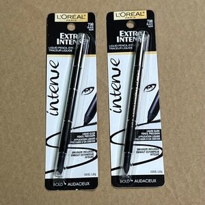 Loreal Paris Intense Liquid Pencil Eyeliner Black Noir New Set of 2 798 Black